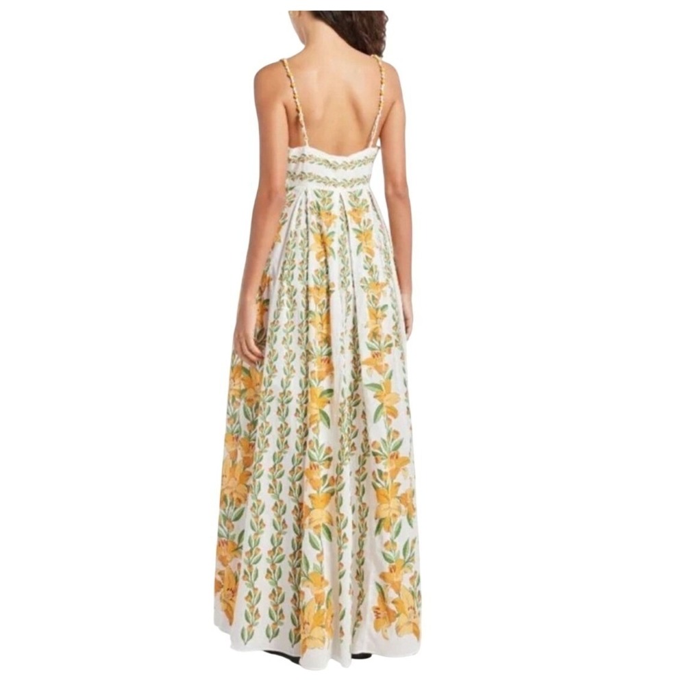 Farm Rio NWT SZ MED Trophical lightness off white Maxi Dress Floral Print Flowy - Picture 6 of 16